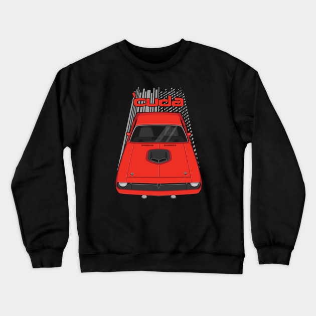 Plymouth Barracuda - Hemi Cuda - 1970 - Red Crewneck Sweatshirt by V8social